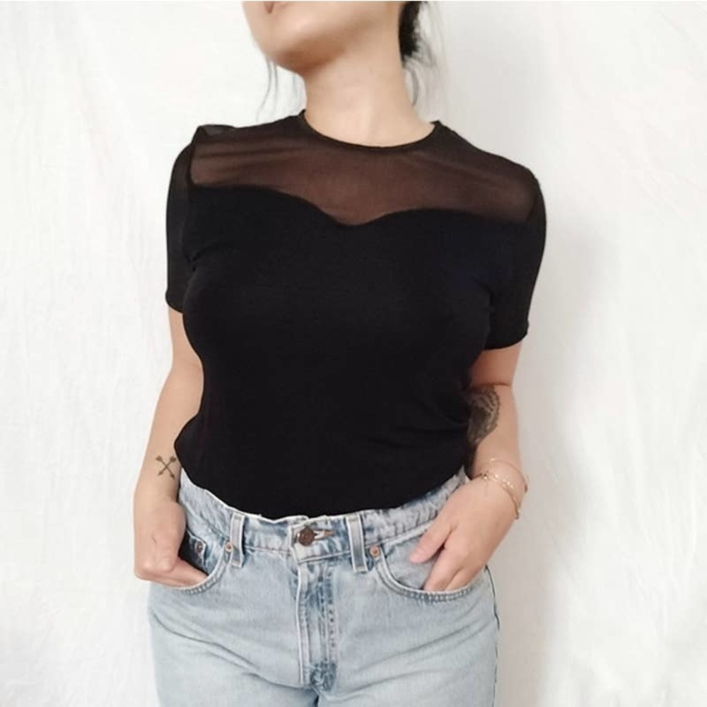 VTG Sweetheart Bodice Sheer Transparent Shoulders